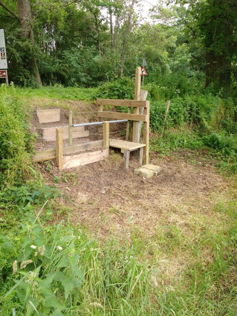 The stile out to the roadway