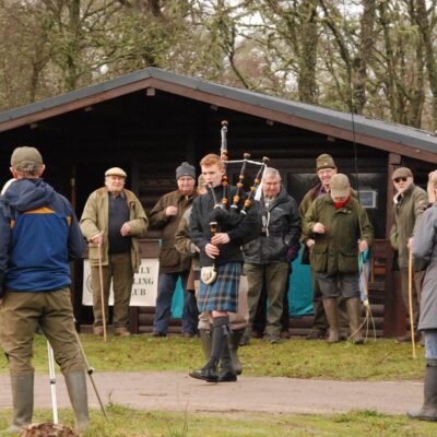 The Piper beginning the march to the water